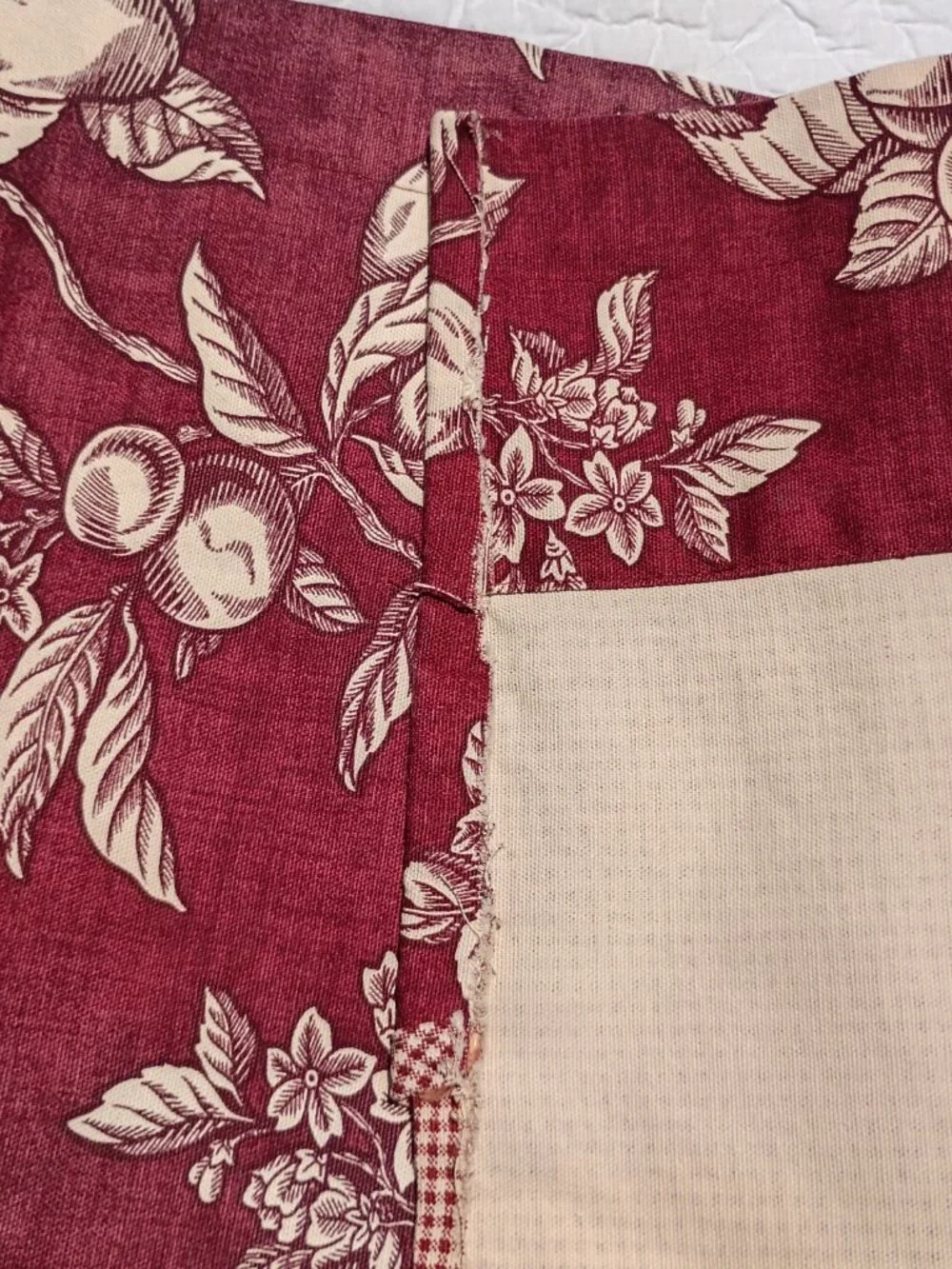 Set of 3 Waverly Garden Room Curtain Valances Ascot Red Gingham Fruit and Floral